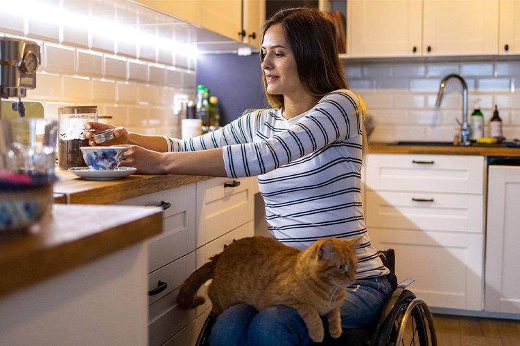Show steps to making a kitchen accessible for elderly or disabled cooks