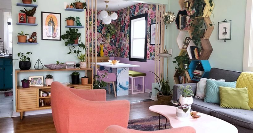 Forget the boring and old with these colorful living room ideas