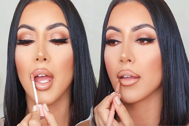 Perfect your fall nude lip combo: cork liner, Kim KW lipstick and gloss