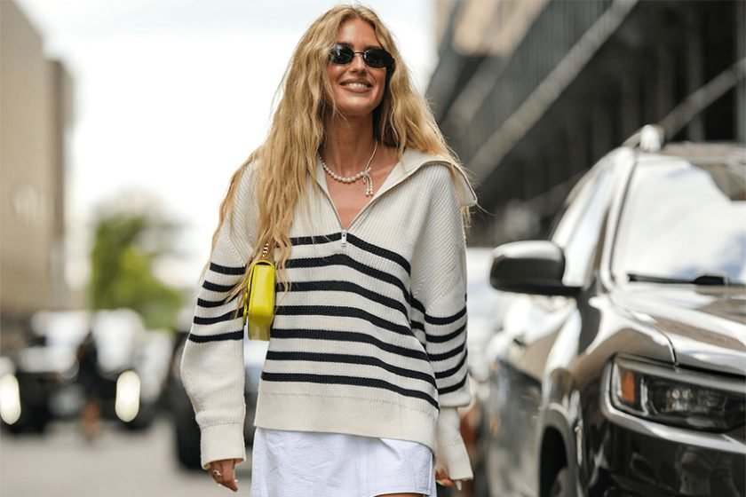 Casual spring outfit: The perfect combination of skirt and sweater